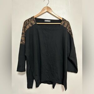Alembika 3/4 sleeve black blouse‎ size 2 medium or 8-10